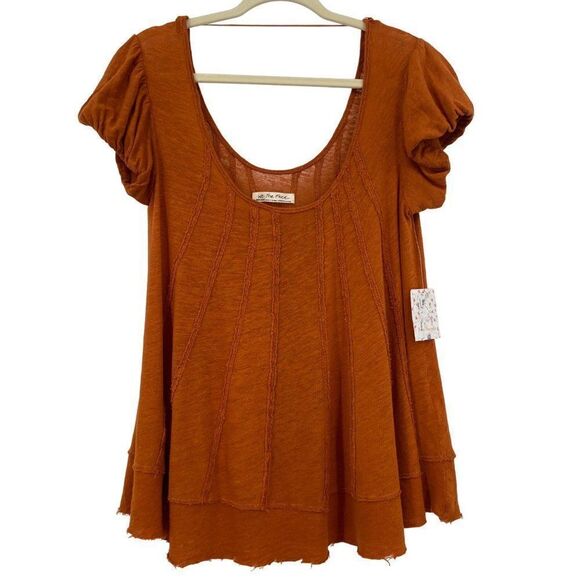 Free People We The Free Star Tee Shirt Orange XS NWT - Picture 3 of 12